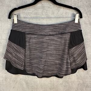 Athleta Skirt Women Medium Black Spacedye Bustle Skort Stretch Activewear Tennis